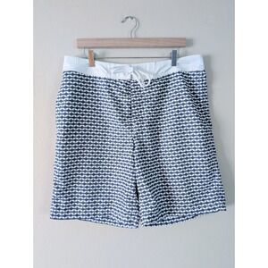 Gap Men's Board Shorts L Navy White Geometric Print Summer Beach Vacation Casual